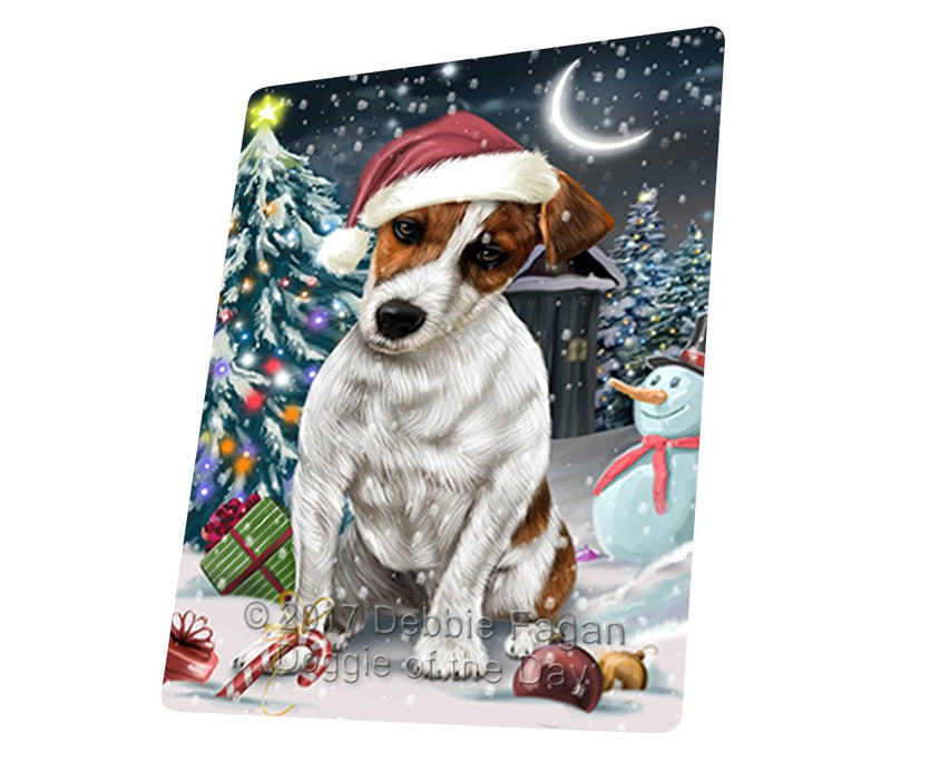Have A Holly Jolly Christmas Jack Russell Dog In Holiday Background Magnet Mini (3.5" x 2") D078