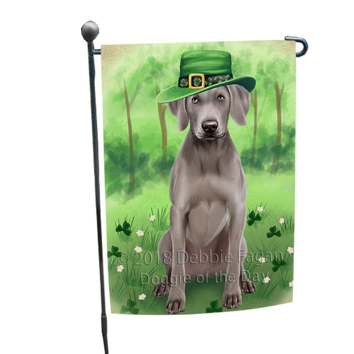 St. Patricks Day Irish Portrait Weimaraner Dog Garden Flag GFLG49210