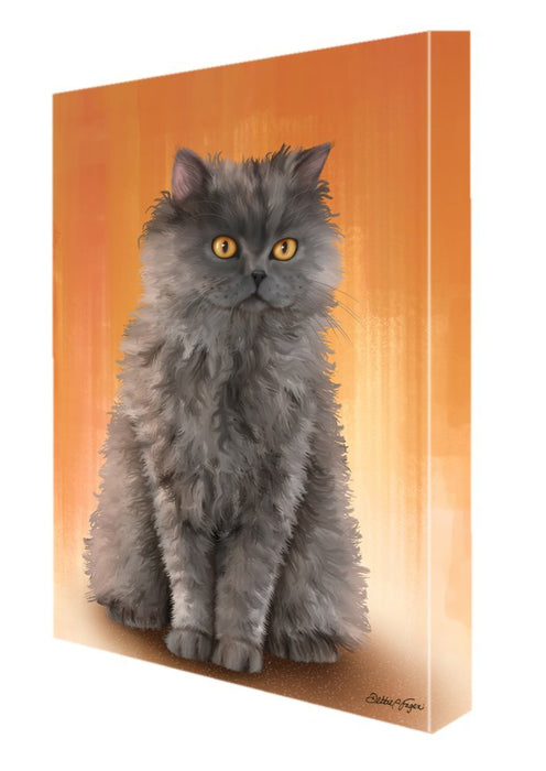 Selkirk Rex Cat Painting Printed on Canvas Wall Art Signed