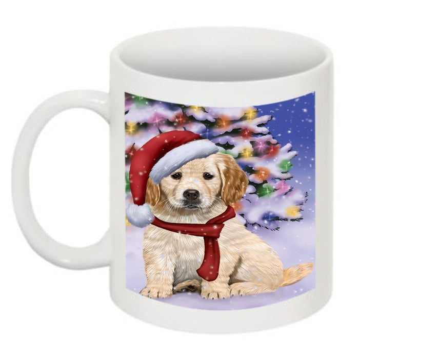Winter Wonderland Golden Retriever Dog Christmas Mug CMG0595