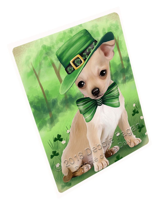 St. Patricks Day Irish Portrait Chihuahua Dog Tempered Cutting Board C50193