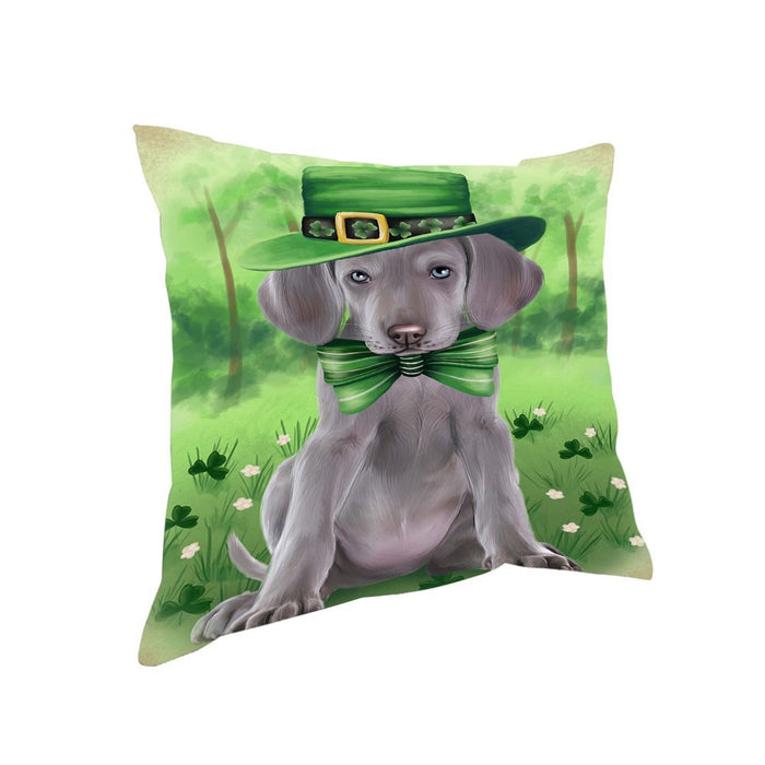 St. Patricks Day Irish Portrait Weimaraner Dog Pillow PIL53068