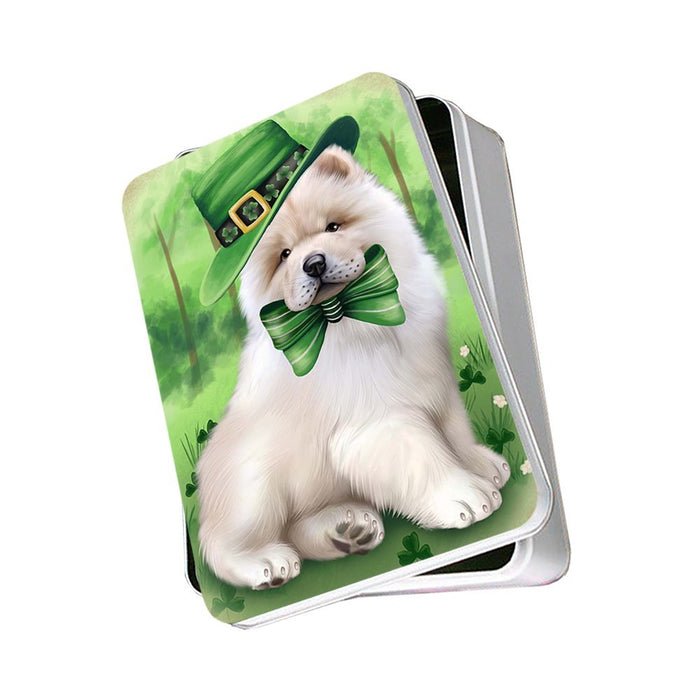St. Patricks Day Irish Portrait Chow Chow Dog Photo Storage Tin PITN48785
