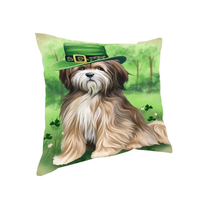 St. Patricks Day Irish Portrait Tibetan Terrier Dog Pillow PIL53012