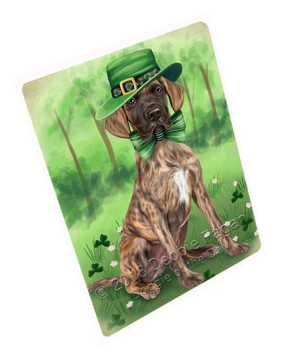St. Patricks Day Irish Portrait Great Dane Dog Tempered Cutting Board C50307