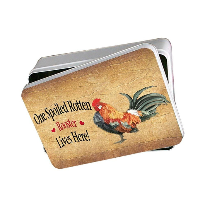 Spoiled Rotten Rooster Photo Storage Tin