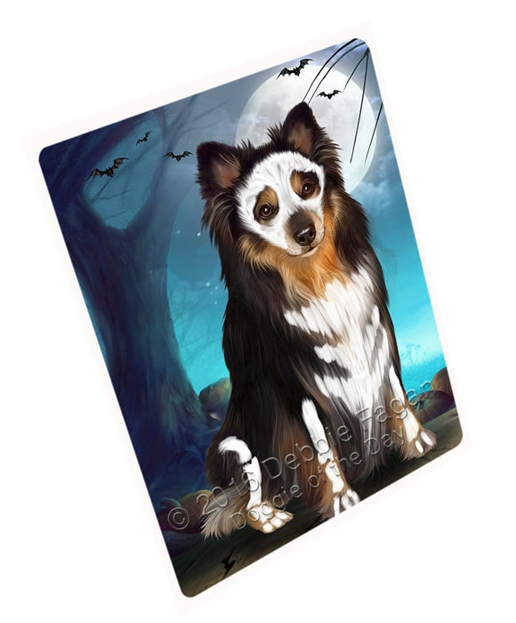 Happy Halloween Trick Or Treat Australian Shepherd Dog Skeleton Magnet Mini (3.5" x 2")