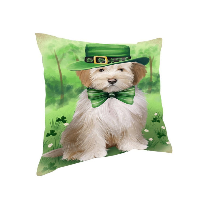 St. Patricks Day Irish Portrait Tibetan Terrier Dog Pillow PIL53028