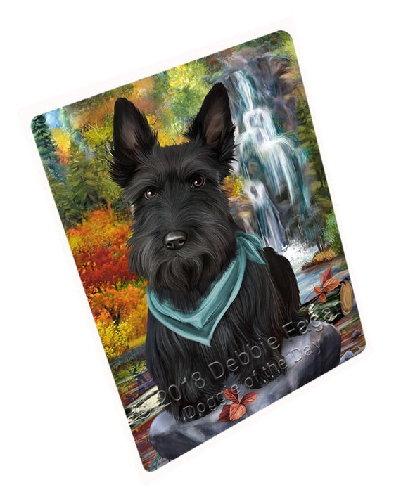 Scenic Waterfall Scottish Terrier Dog Tempered Cutting Board C52383