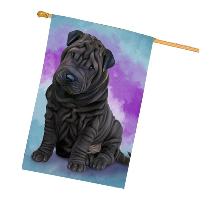 Shar Pei Dog House Flag FLGA48110