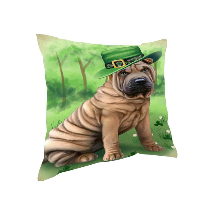 St. Patricks Day Irish Portrait Shar Pei Dog Pillow PIL52908