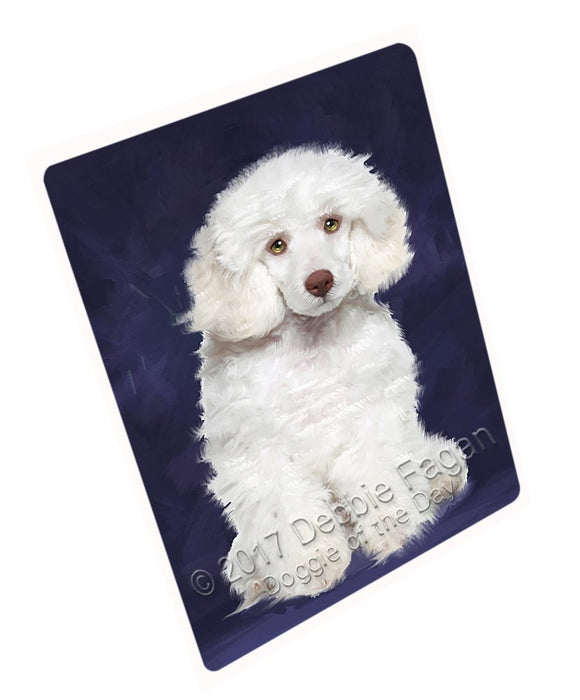 White Poodle Dog Large Refrigerator / Dishwasher Magnet D368