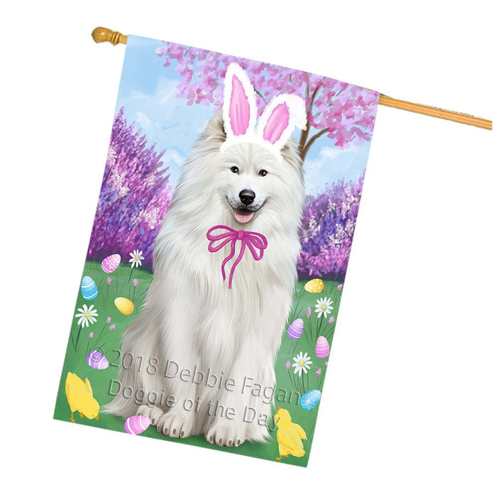 Samoyed Dog Easter Holiday House Flag FLG49341