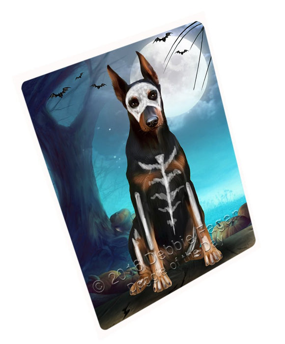 Happy Halloween Trick Or Treat Doberman Dog Skeleton Magnet Mini (3.5" x 2")