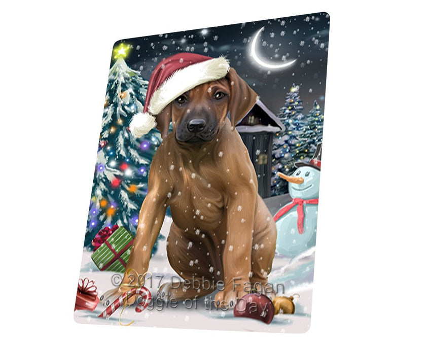 Have A Holly Jolly Christmas Rhodesian Ridgeback Dog In Holiday Background Magnet Mini (3.5" x 2") D115