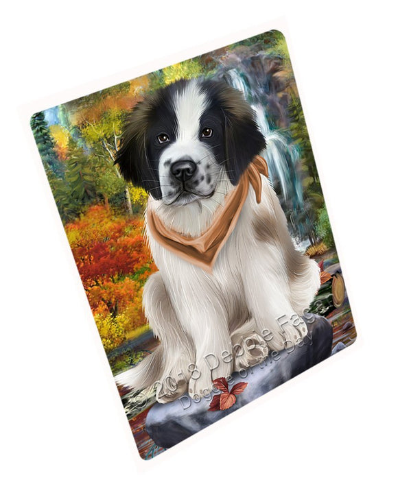 Scenic Waterfall Saint Bernard Dog Magnet Mini (3.5" x 2") MAG52317