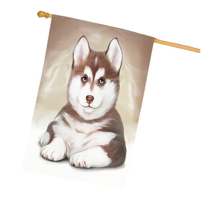 Siberian Husky Dog House Flag HF043