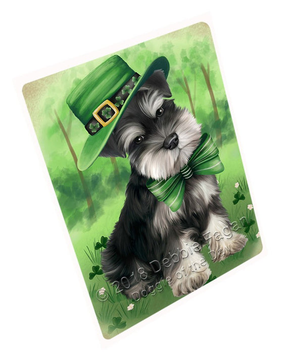 St. Patricks Day Irish Portrait Schnauzer Dog Tempered Cutting Board C51639