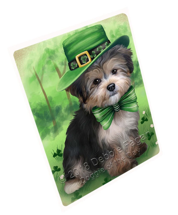 St. Patricks Day Irish Portrait Yorkipoo Dog Tempered Cutting Board C51804