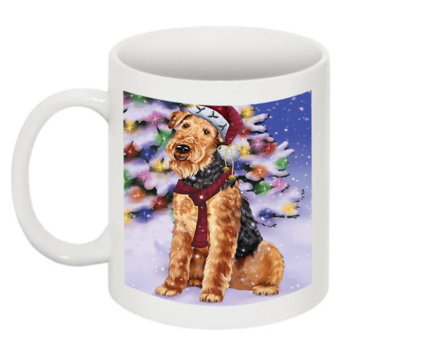 Winter Wonderland Airedale Dog Christmas Mug CMG0562