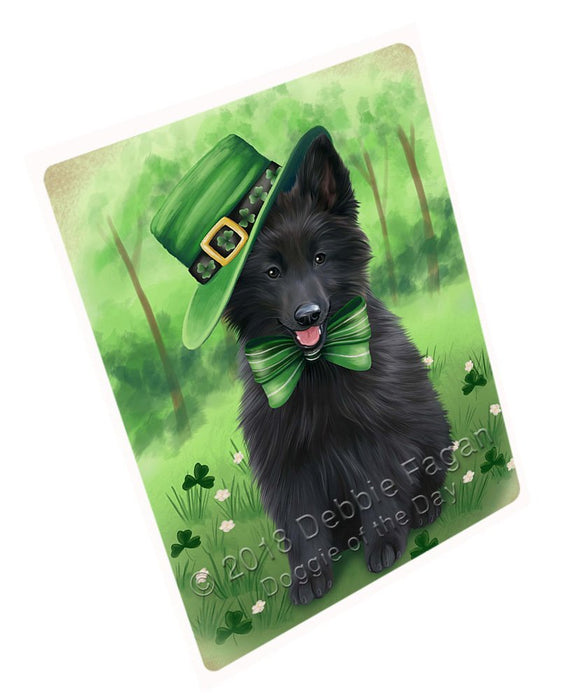 St. Patricks Day Irish Portrait Belgian Shepherd Dog Large Refrigerator / Dishwasher Magnet RMAG54894