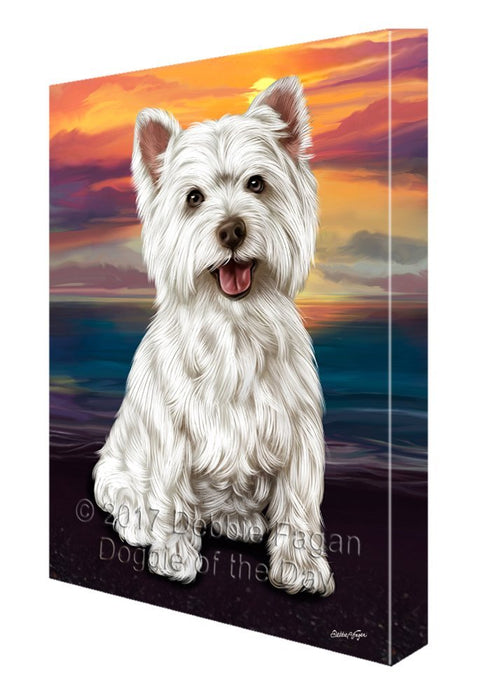 Westies Dog Painting Printed on Canvas Wall Art Signed