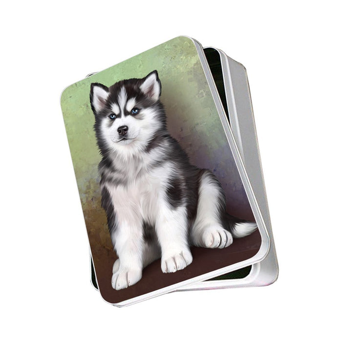 Siberian Husky Dog Photo Storage Tin