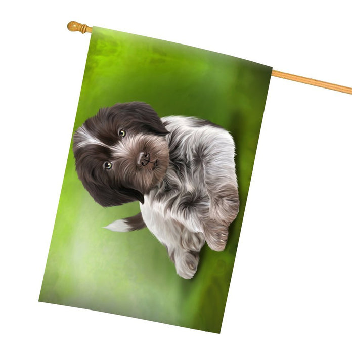 Wirehaired Pointing Griffon Puppy Dog All Weather House Flag