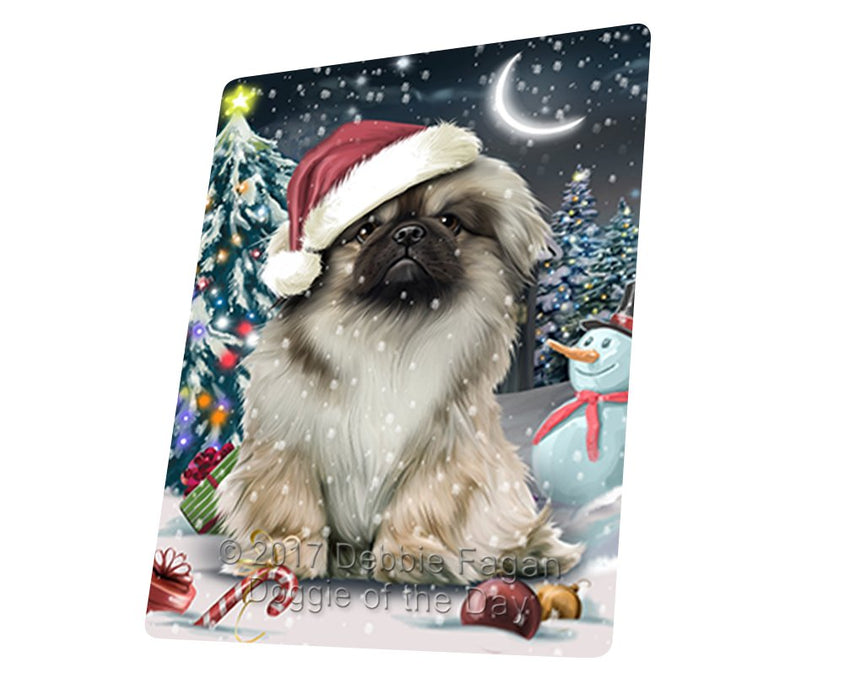 Have A Holly Jolly Christmas Pekingese Dog In Holiday Background Magnet Mini (3.5" x 2") D194