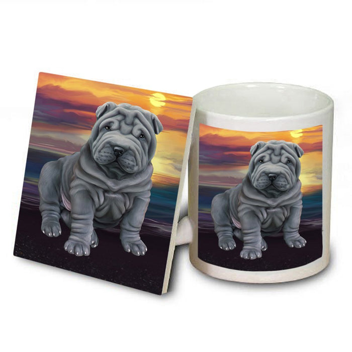 Shar-Pei Dog Mug and Coaster Set