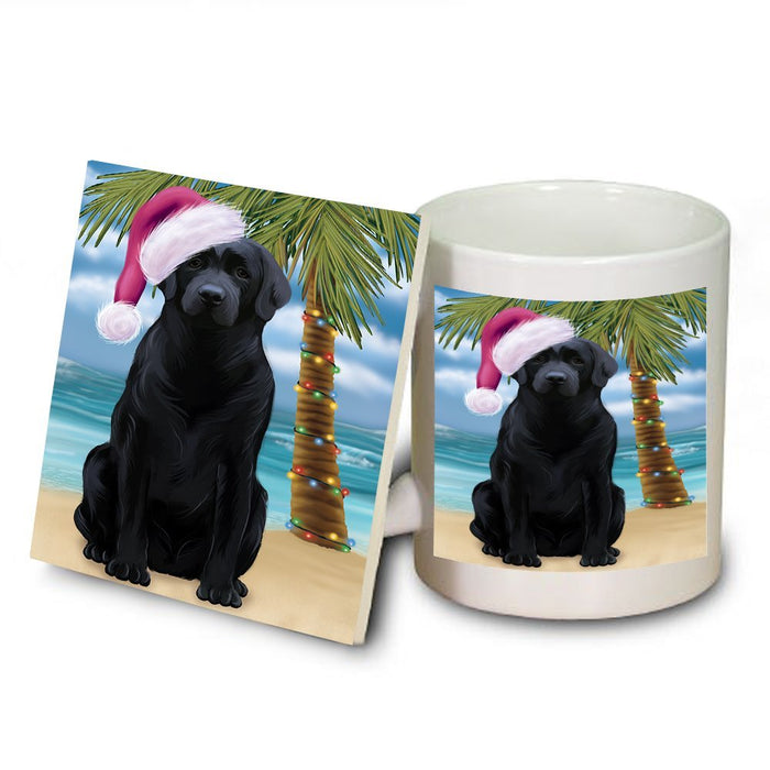Summertime Labrador Dog on Beach Christmas Mug and Coaster Set MUC0638