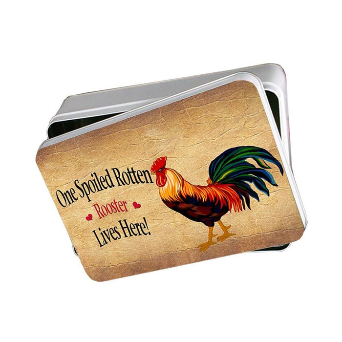 Spoiled Rotten Rooster Photo Storage Tin