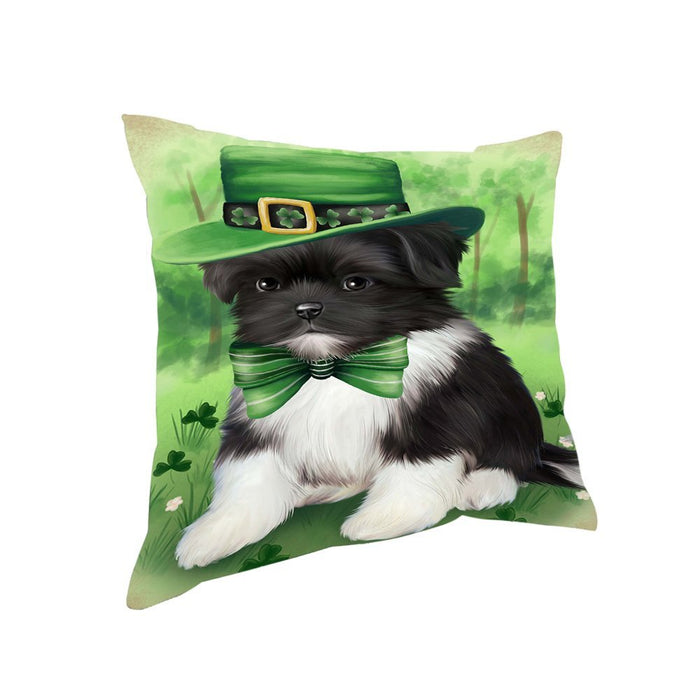 St. Patricks Day Irish Portrait Shih Tzu Dog Pillow PIL52984