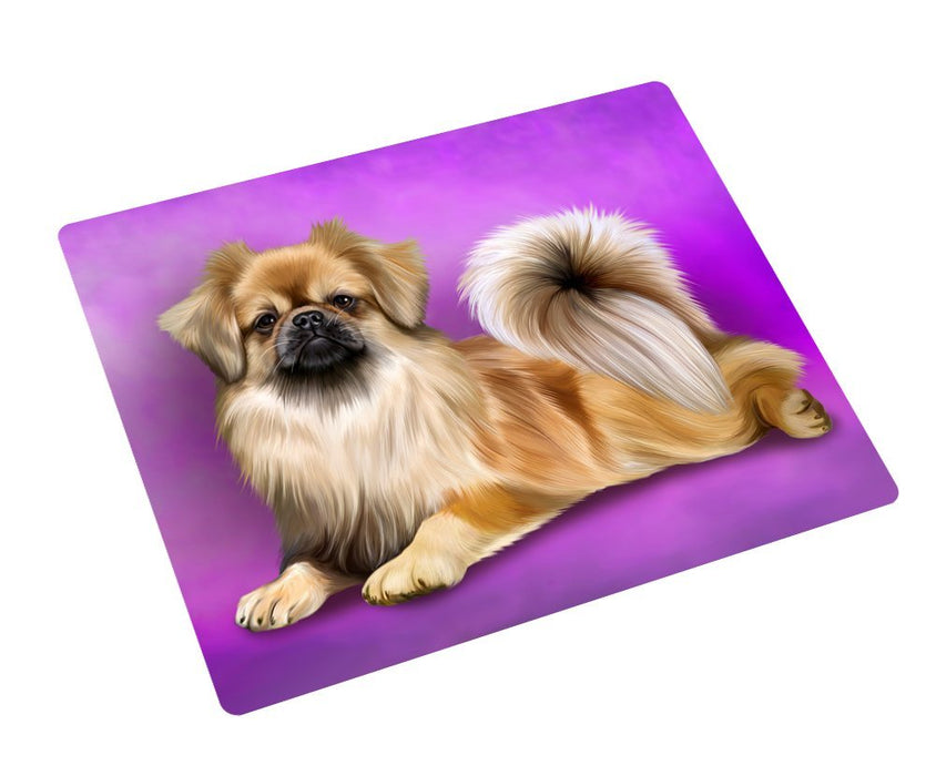 Tibetan Spaniel Dog Art Portrait Print Woven Throw Sherpa Plush Fleece Blanket