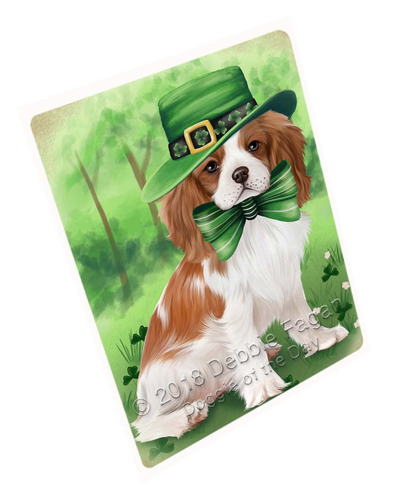 St. Patricks Day Irish Portrait Cavalier King Charles Spaniel Dog Tempered Cutting Board C50166