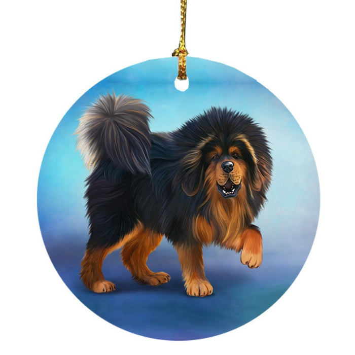 Tibetan Mastiff Dog Round Christmas Ornament