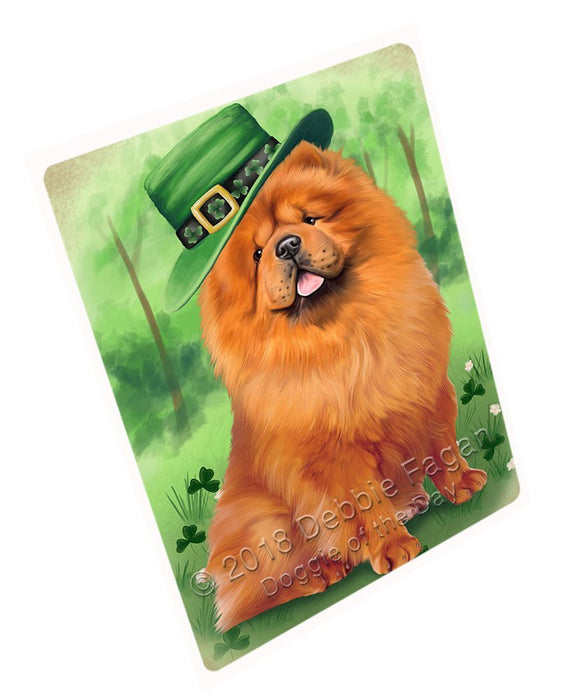 St. Patricks Day Irish Portrait Chow Chow Dog Tempered Cutting Board C50208