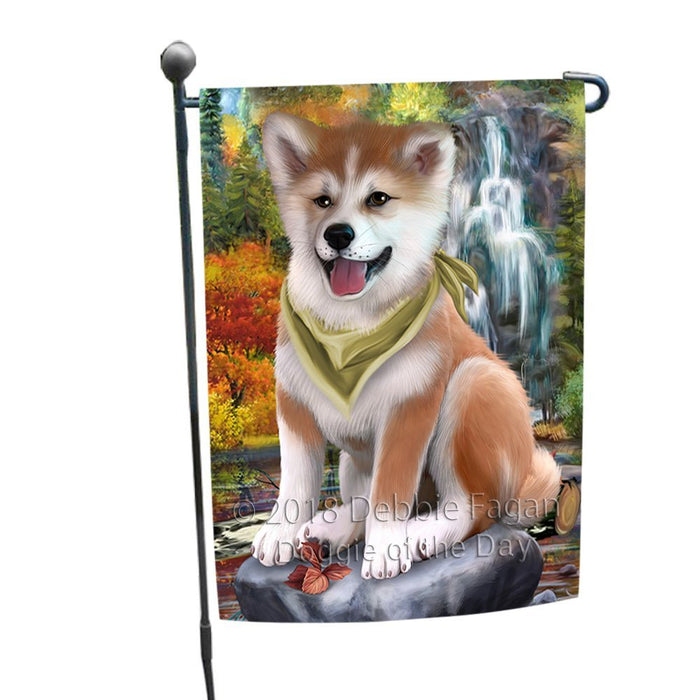 Scenic Waterfall Shiba Inu Dog Garden Flag GFLG49338