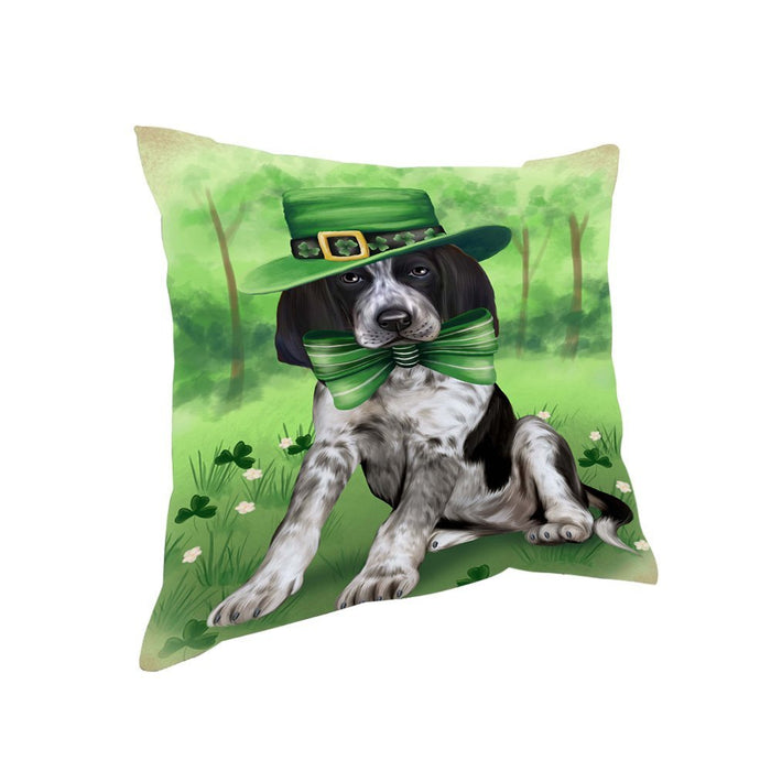St. Patricks Day Irish Portrait Bluetick Coonhound Dog Pillow PIL52676