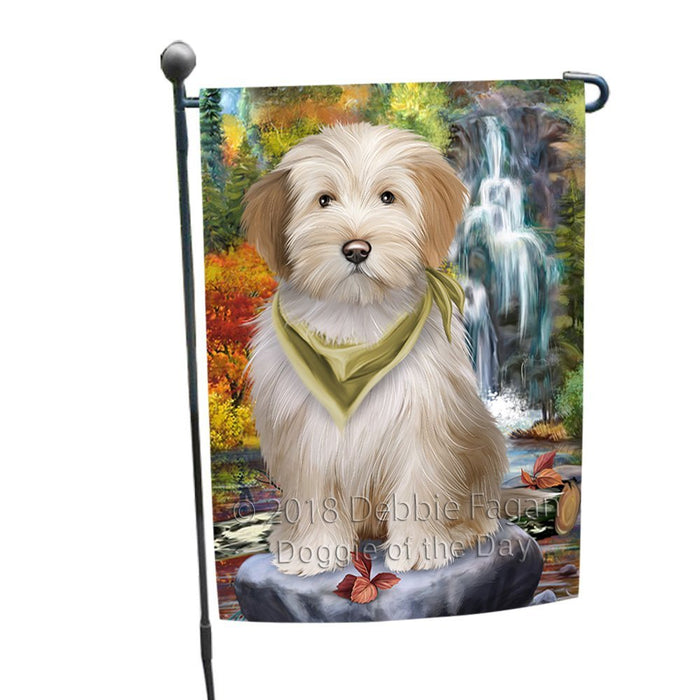 Scenic Waterfall Tibetan Terrier Dog Garden Flag GFLG49356