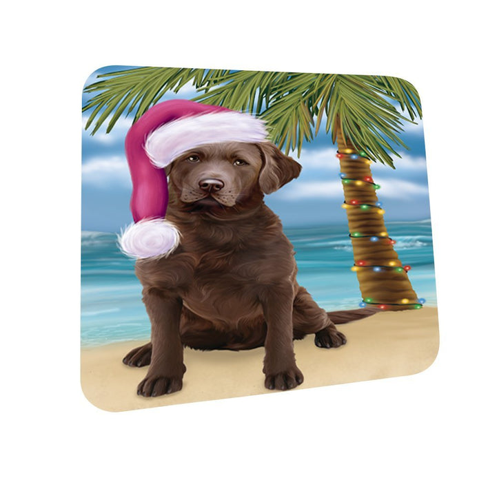 Summertime Chesapeake Bay Retriever Adult Dog on Beach Christmas Coasters CST412 (Set of 4)