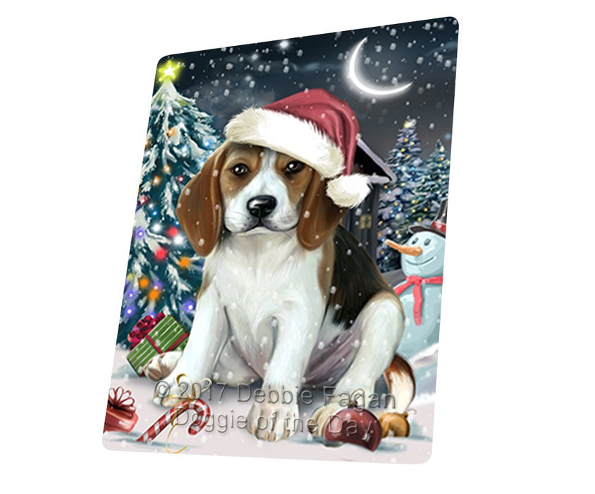 Have A Holly Jolly Christmas Beagle Dog In Holiday Background Magnet Mini (3.5" x 2") D064