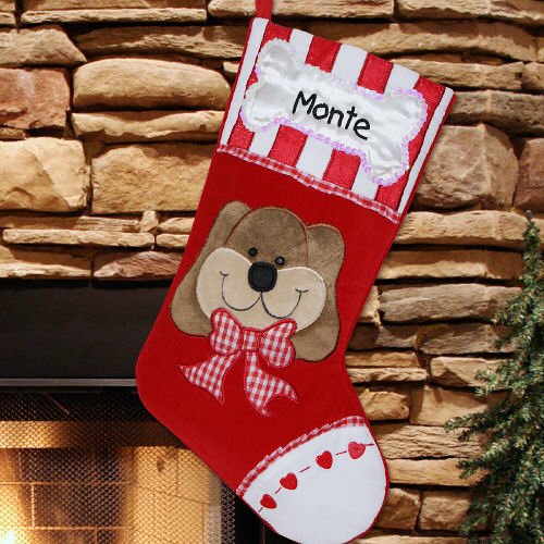 Woof! Doggie Holiday Christmas Stocking