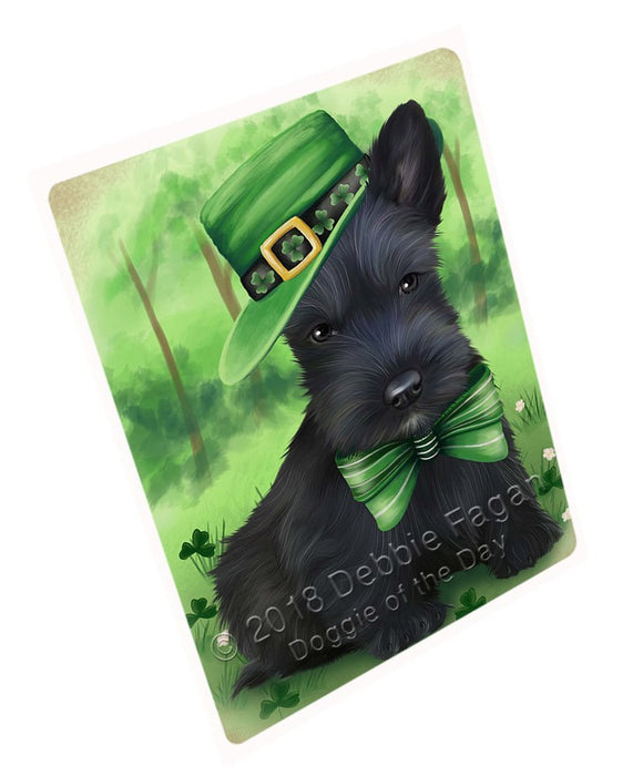 St. Patricks Day Irish Portrait Scottish Terrier Dog Tempered Cutting Board C51654