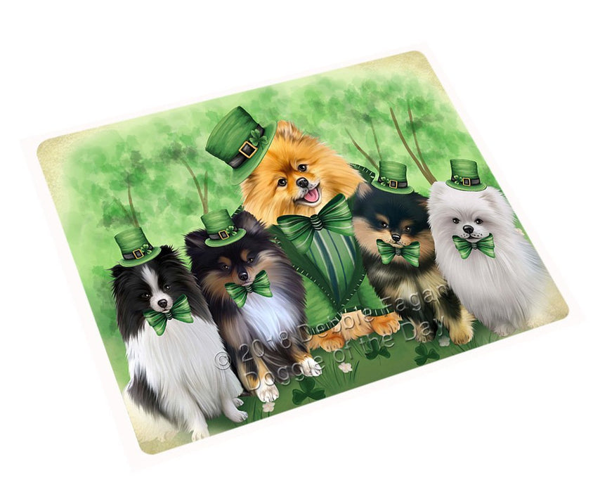 St. Patricks Day Irish Family Portrait Pomeranians Dog Magnet Mini (3.5" x 2") MAG51540