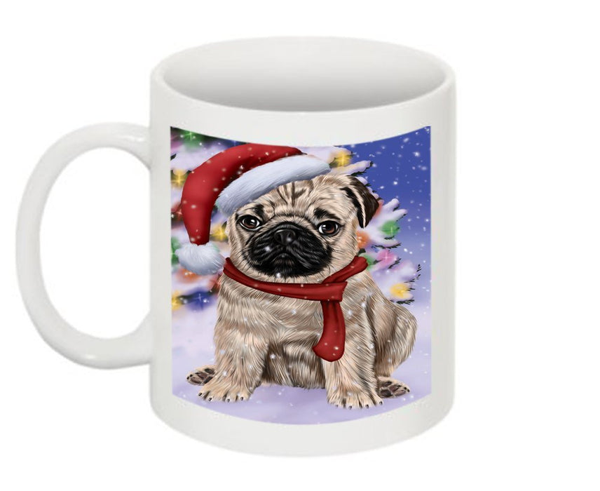 Winter Wonderland Pug Dog Christmas Mug CMG0604