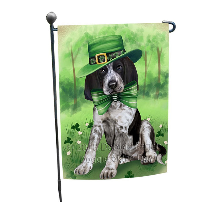 St. Patricks Day Irish Portrait Bluetick Coonhound Dog Garden Flag GFLG49114