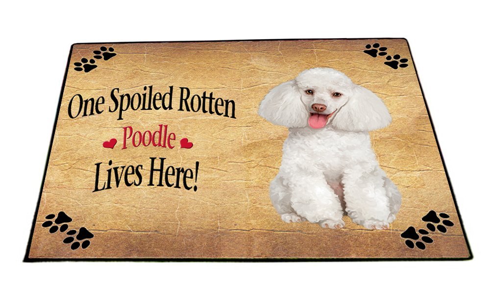 Spoiled Rotten White Poodle Dog Indoor/Outdoor Floormat