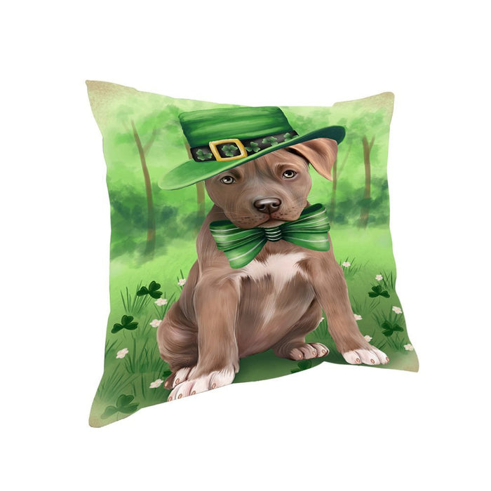 St. Patricks Day Irish Portrait Pit Bull Dog Pillow PIL52736