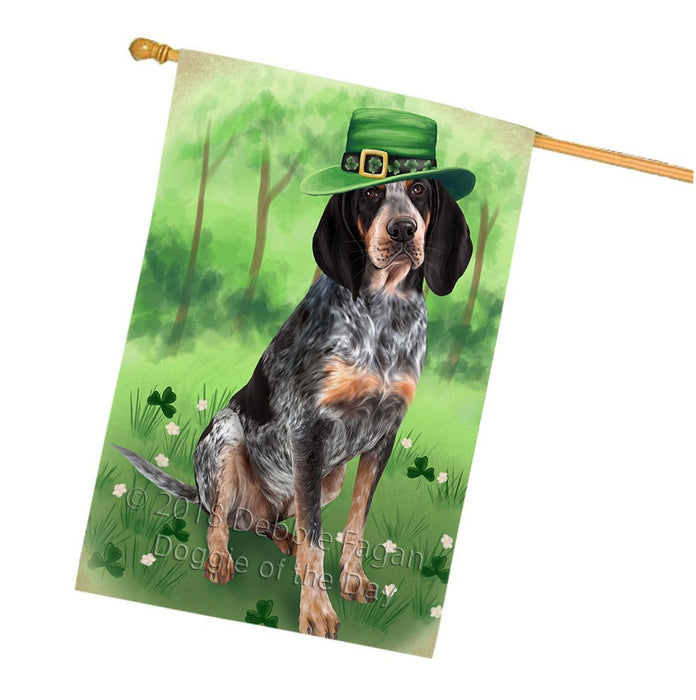 St. Patricks Day Irish Portrait Bluetick Coonhound Dog House Flag FLG49168